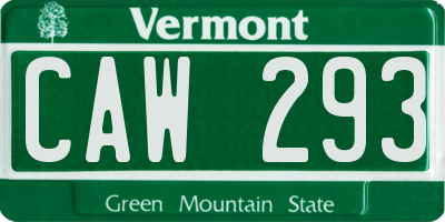 VT license plate CAW293