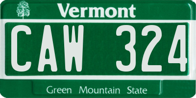 VT license plate CAW324