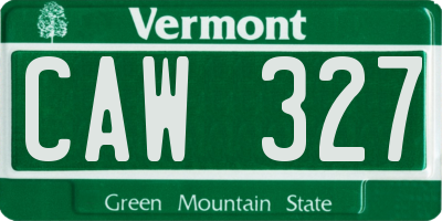 VT license plate CAW327