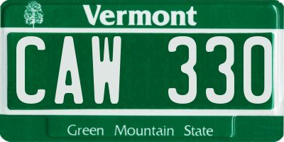 VT license plate CAW330