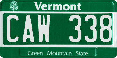 VT license plate CAW338