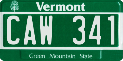 VT license plate CAW341