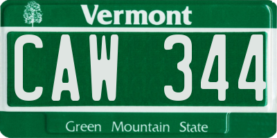 VT license plate CAW344