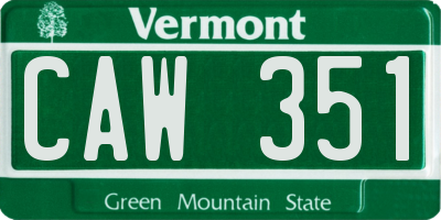 VT license plate CAW351