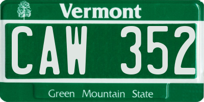 VT license plate CAW352