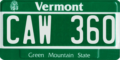 VT license plate CAW360