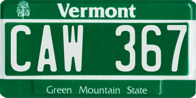VT license plate CAW367
