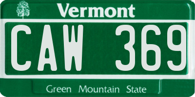 VT license plate CAW369