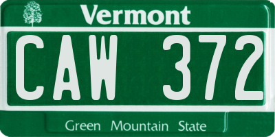 VT license plate CAW372