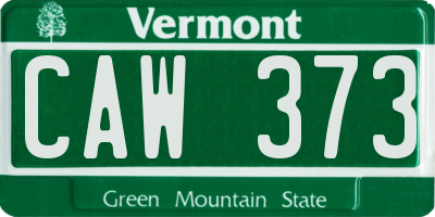 VT license plate CAW373