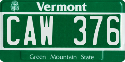 VT license plate CAW376