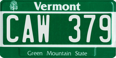 VT license plate CAW379