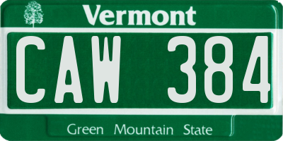 VT license plate CAW384