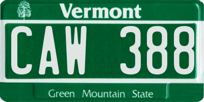 VT license plate CAW388