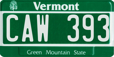VT license plate CAW393