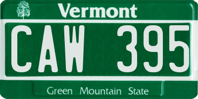VT license plate CAW395
