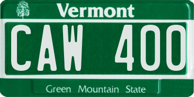 VT license plate CAW400