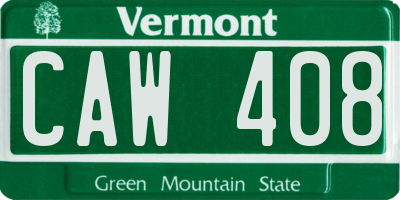 VT license plate CAW408