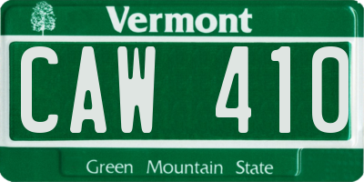 VT license plate CAW410