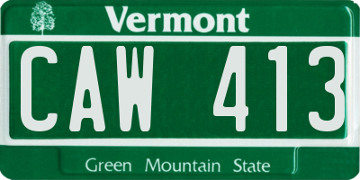 VT license plate CAW413