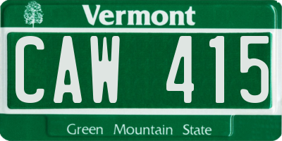 VT license plate CAW415