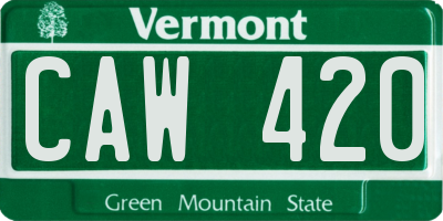 VT license plate CAW420