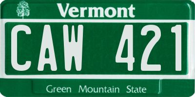 VT license plate CAW421