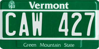 VT license plate CAW427