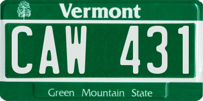 VT license plate CAW431