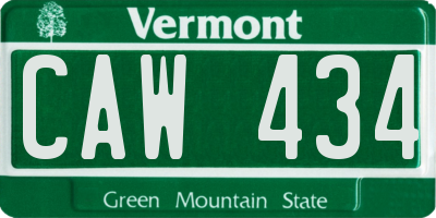 VT license plate CAW434