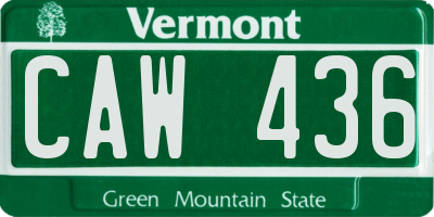 VT license plate CAW436