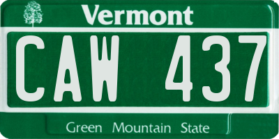 VT license plate CAW437