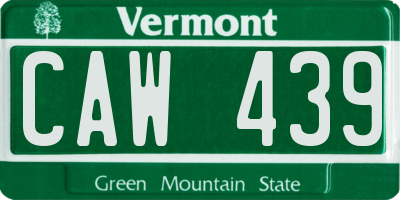 VT license plate CAW439