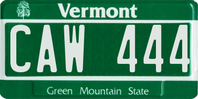 VT license plate CAW444