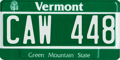 VT license plate CAW448