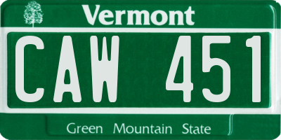 VT license plate CAW451