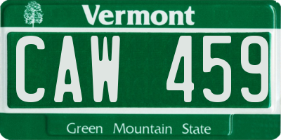 VT license plate CAW459