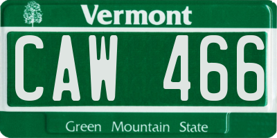 VT license plate CAW466