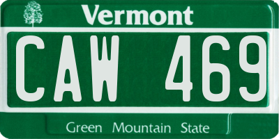 VT license plate CAW469