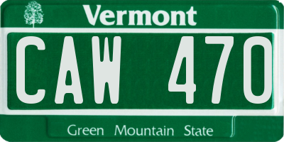 VT license plate CAW470