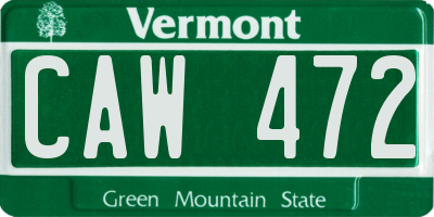 VT license plate CAW472