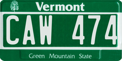 VT license plate CAW474