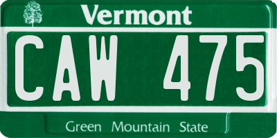 VT license plate CAW475