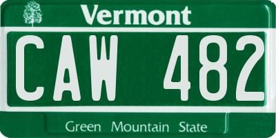VT license plate CAW482