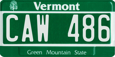 VT license plate CAW486