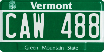 VT license plate CAW488