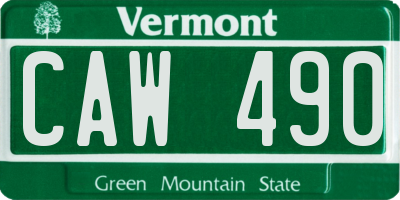 VT license plate CAW490