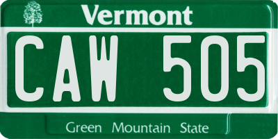 VT license plate CAW505