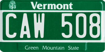 VT license plate CAW508