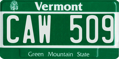 VT license plate CAW509